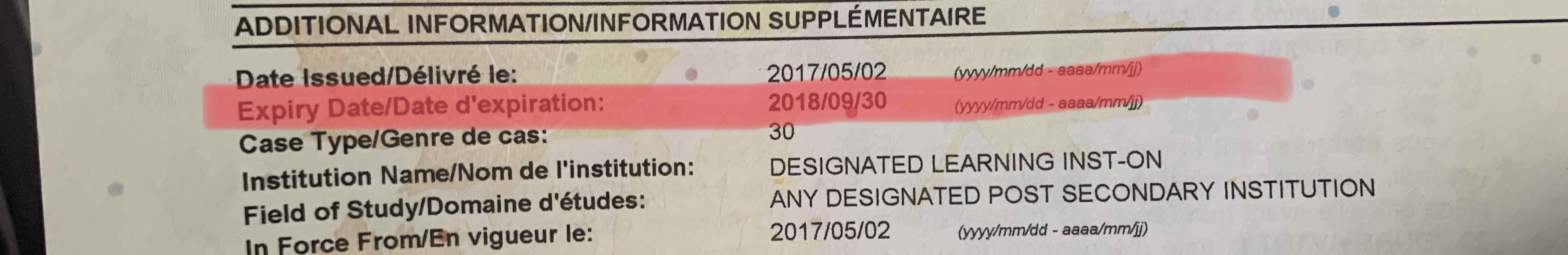 expiry date on study permit