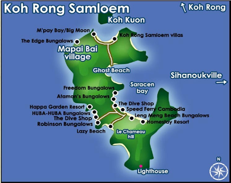 cambodia koh rong samloem map
