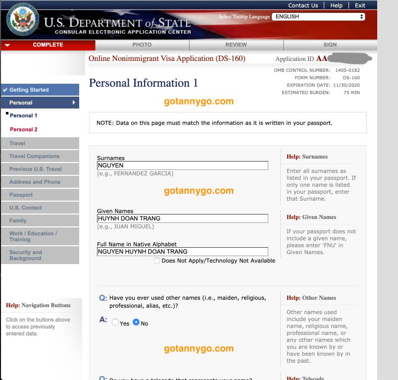 Xin Visa Mỹ Online Phần 1 - Hướng Dẫn Tạo Hồ Sơ 2